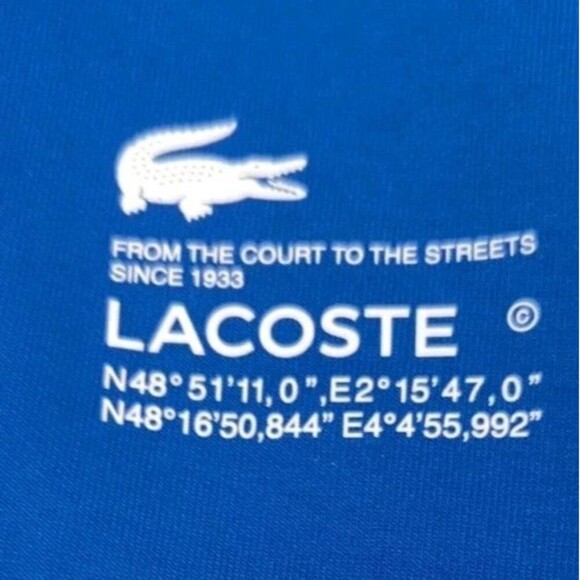 LACOSTE Slim Fit Men's Blue Oversized Branded Cotton Blend Trackpants XL (6) NWT - Picture 8 of 8